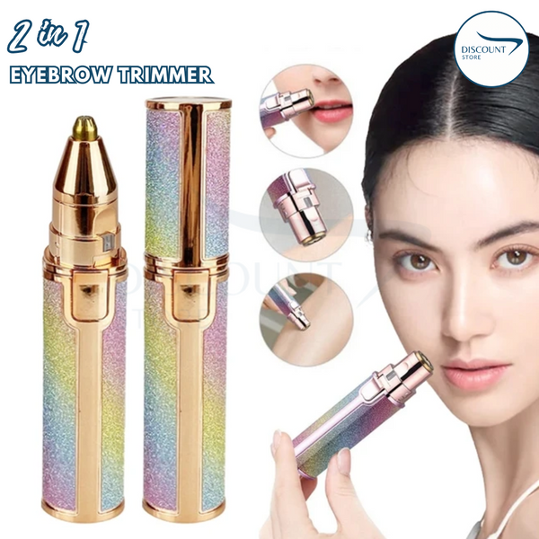 2 In 1 Rechargeable Flawless Eyebrow & Facial Hair Remover - (FREE Delivery)